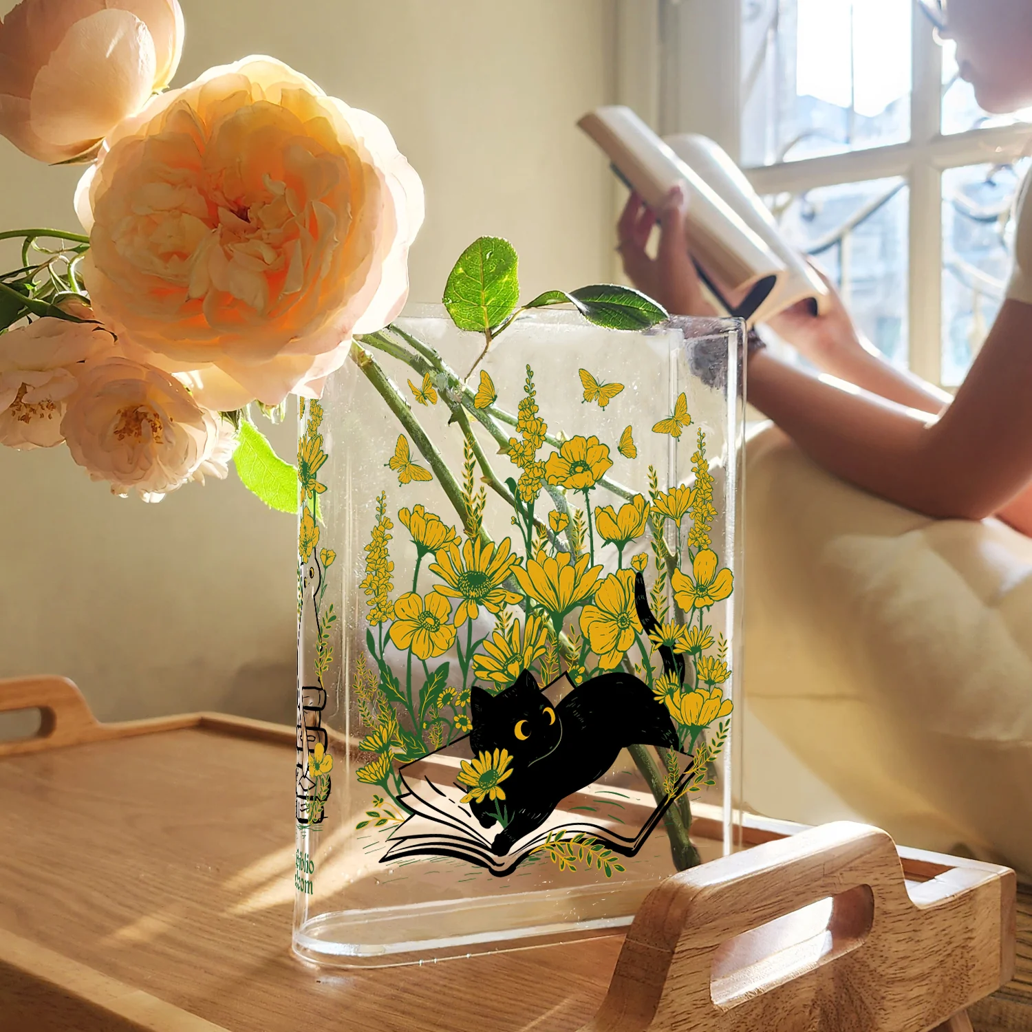 Cat Acrylic Book Vase - Image 4