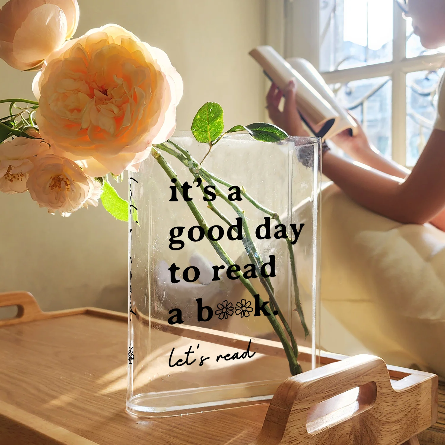 Good Day To Read A Book Acrylic Book Vase - Image 4