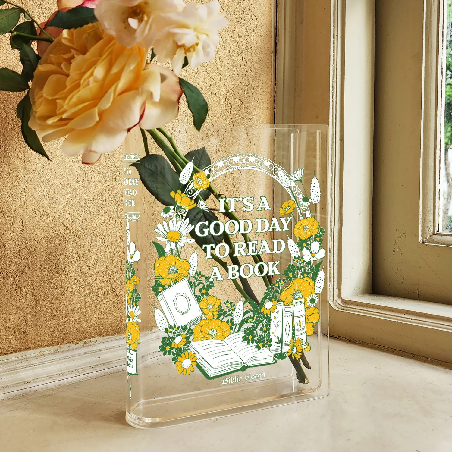 Good Day To Read A Book Acrylic Book Vase - II - Image 3