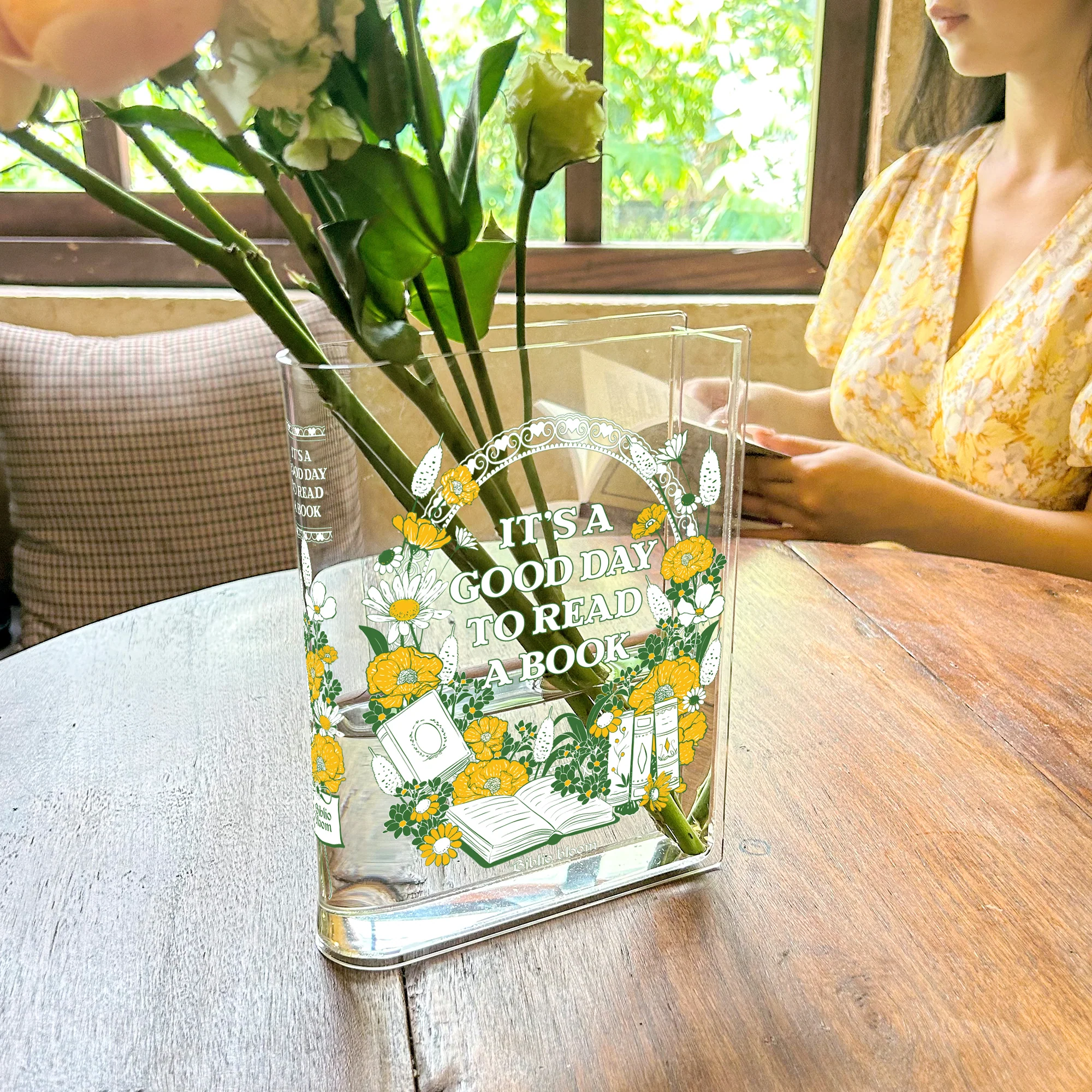 Good Day To Read A Book Acrylic Book Vase - II - Image 7