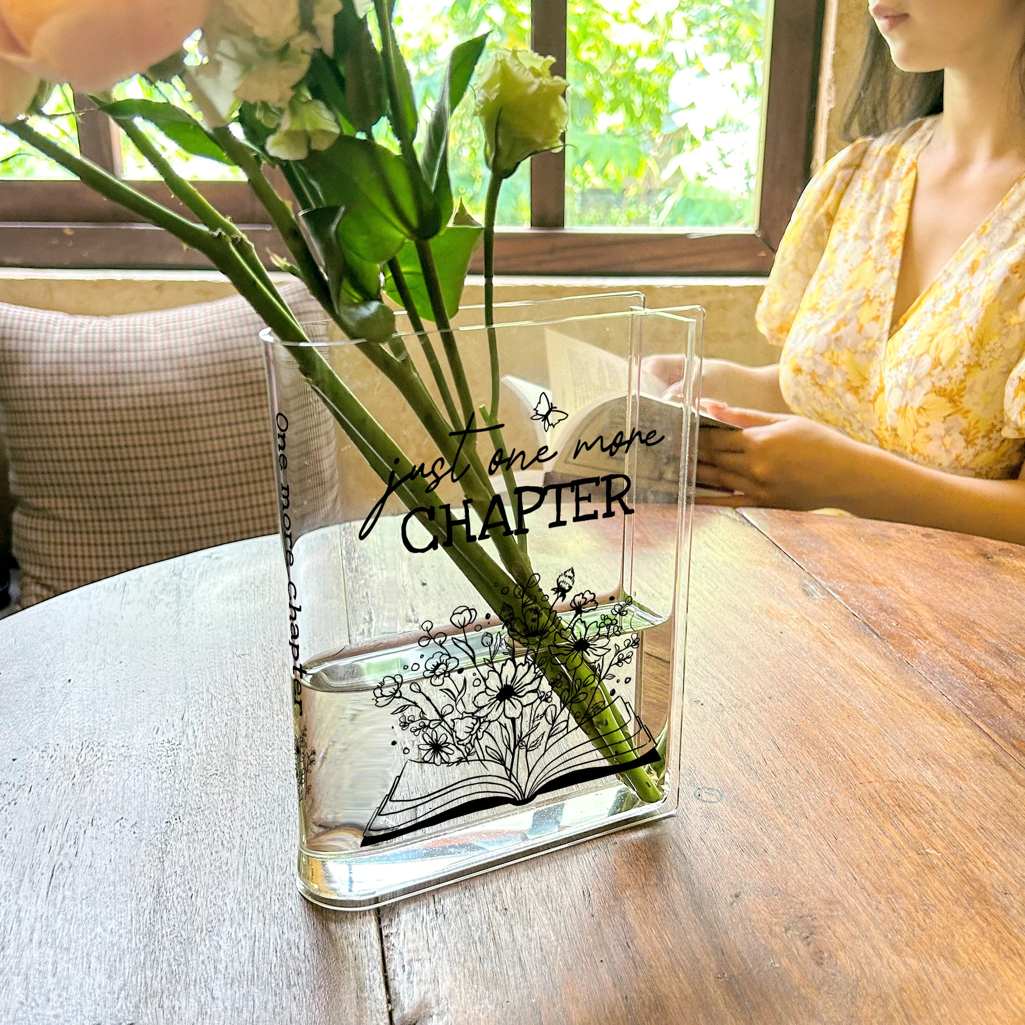 Just One More Chapter Acrylic Book Vase - Black - Image 7