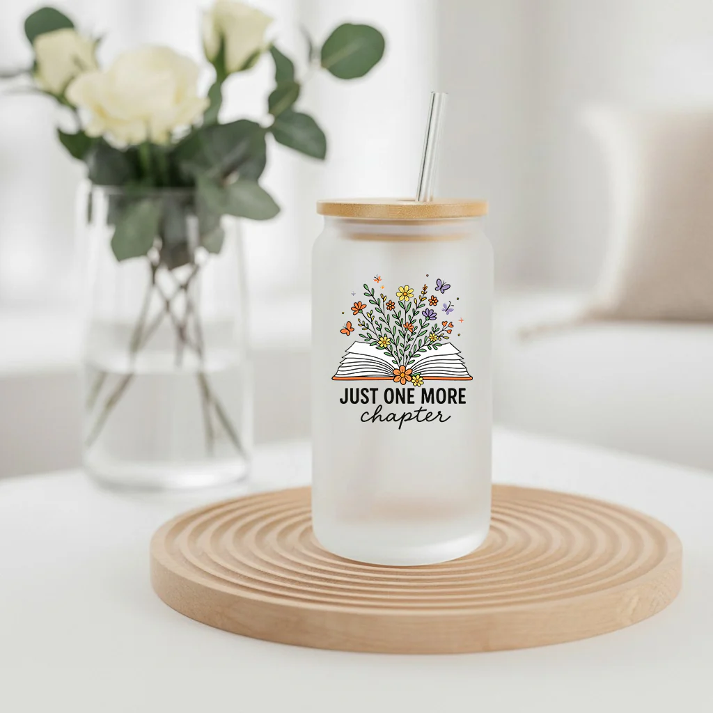 Just One More Chapter Glass Tumbler - Image 3