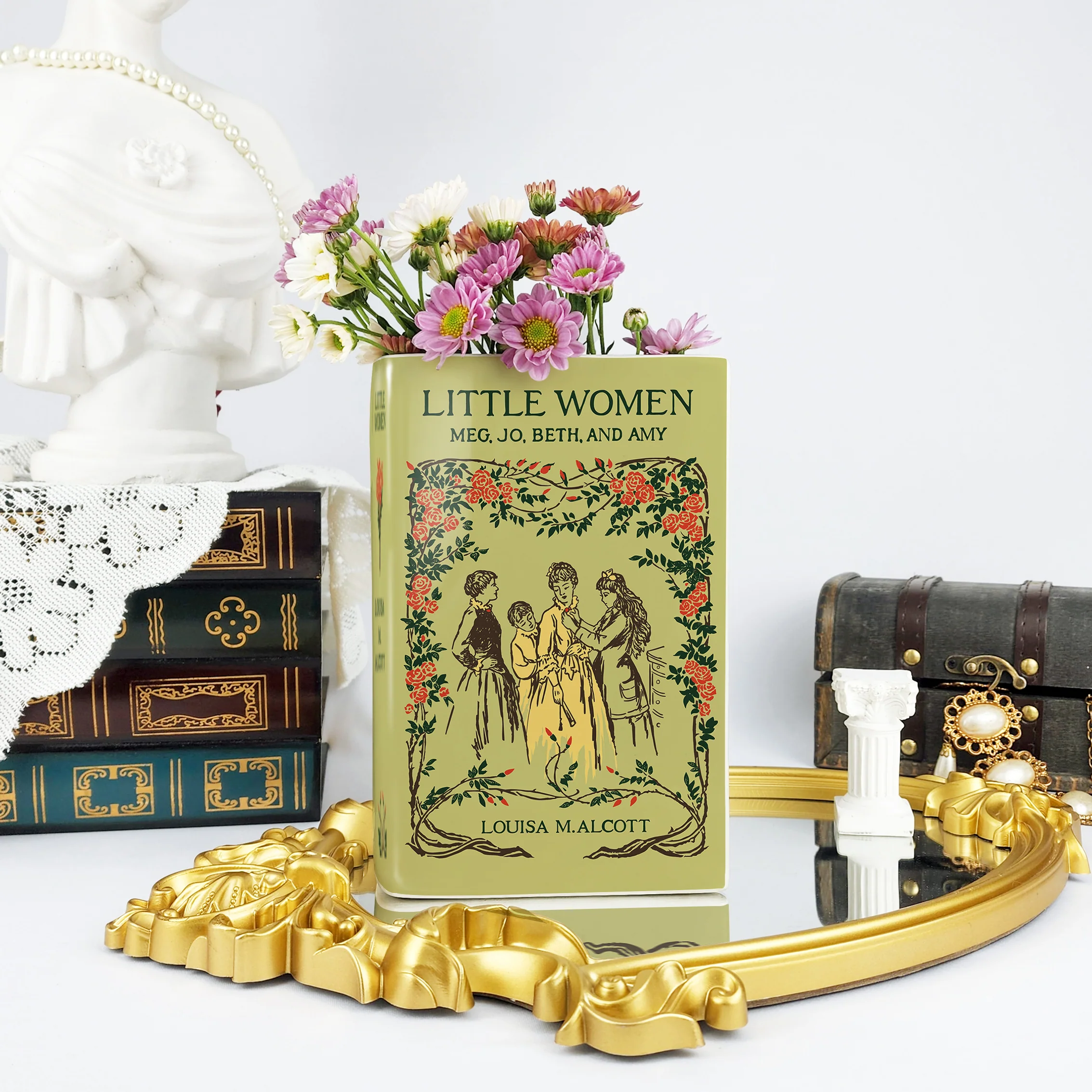 Little Women Ceramic Book Vase - Large - Image 3