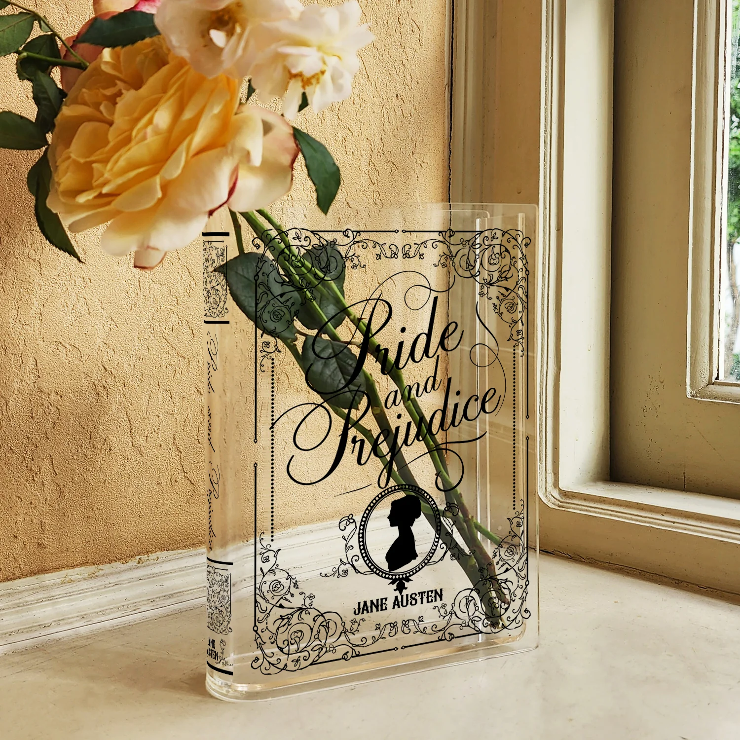 Pride and Prejudice Acrylic Book Vase - II - Black - Image 3