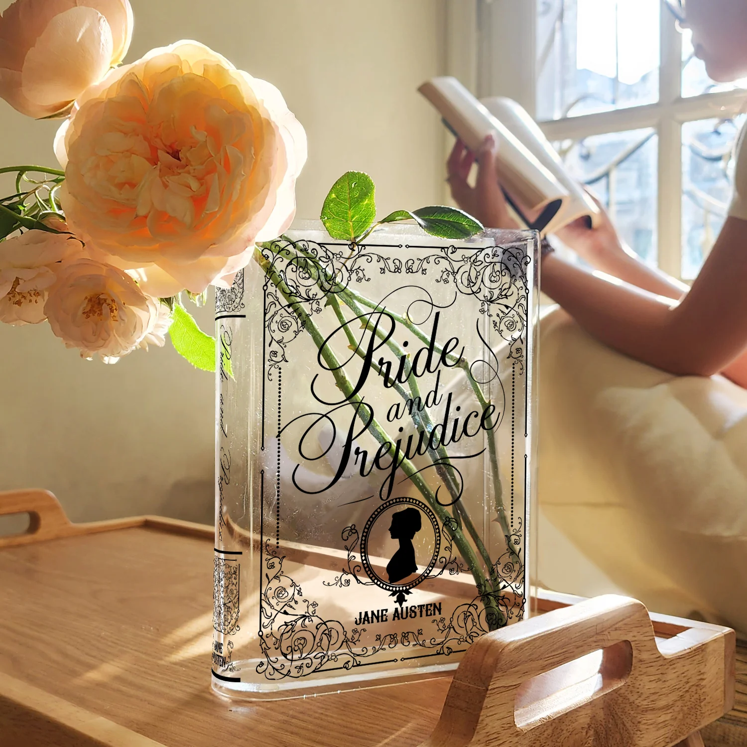 Pride and Prejudice Acrylic Book Vase - II - Black - Image 4