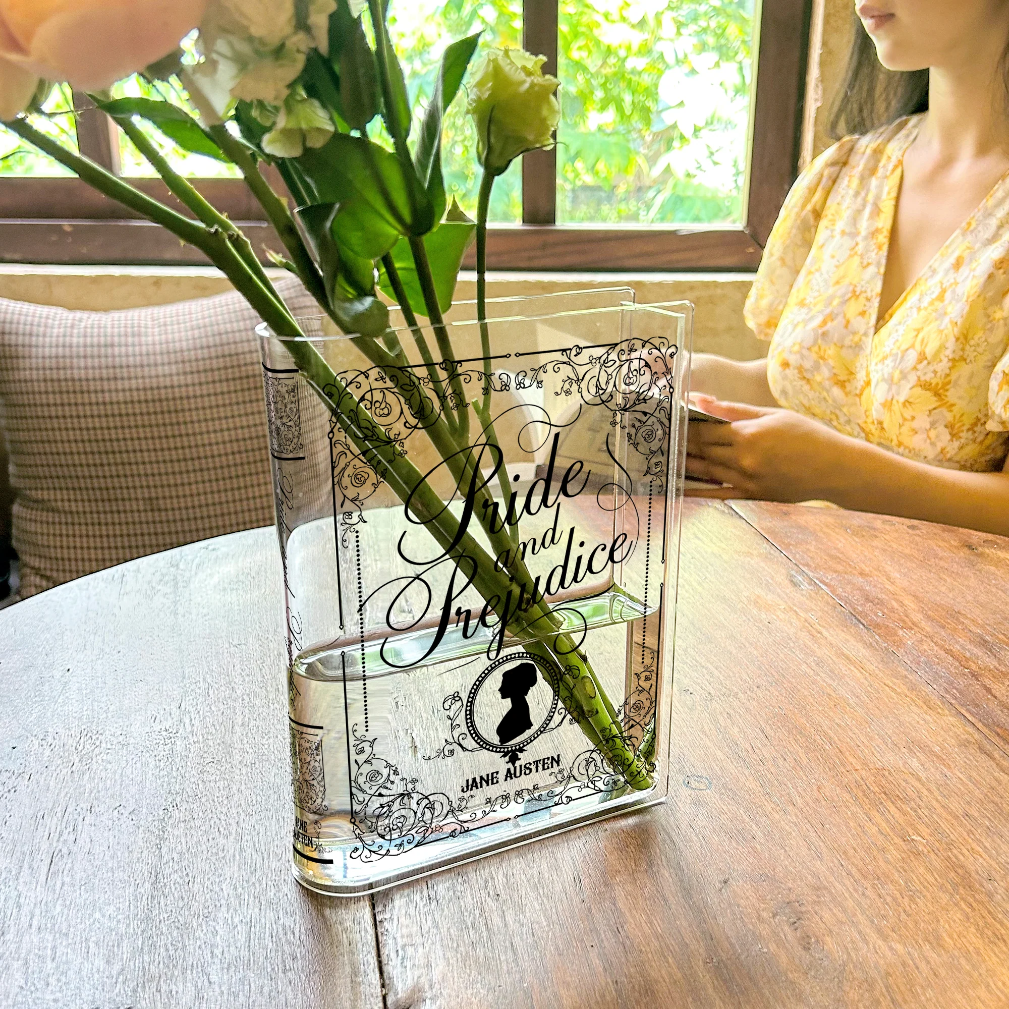 Pride and Prejudice Acrylic Book Vase - II - Black - Image 7