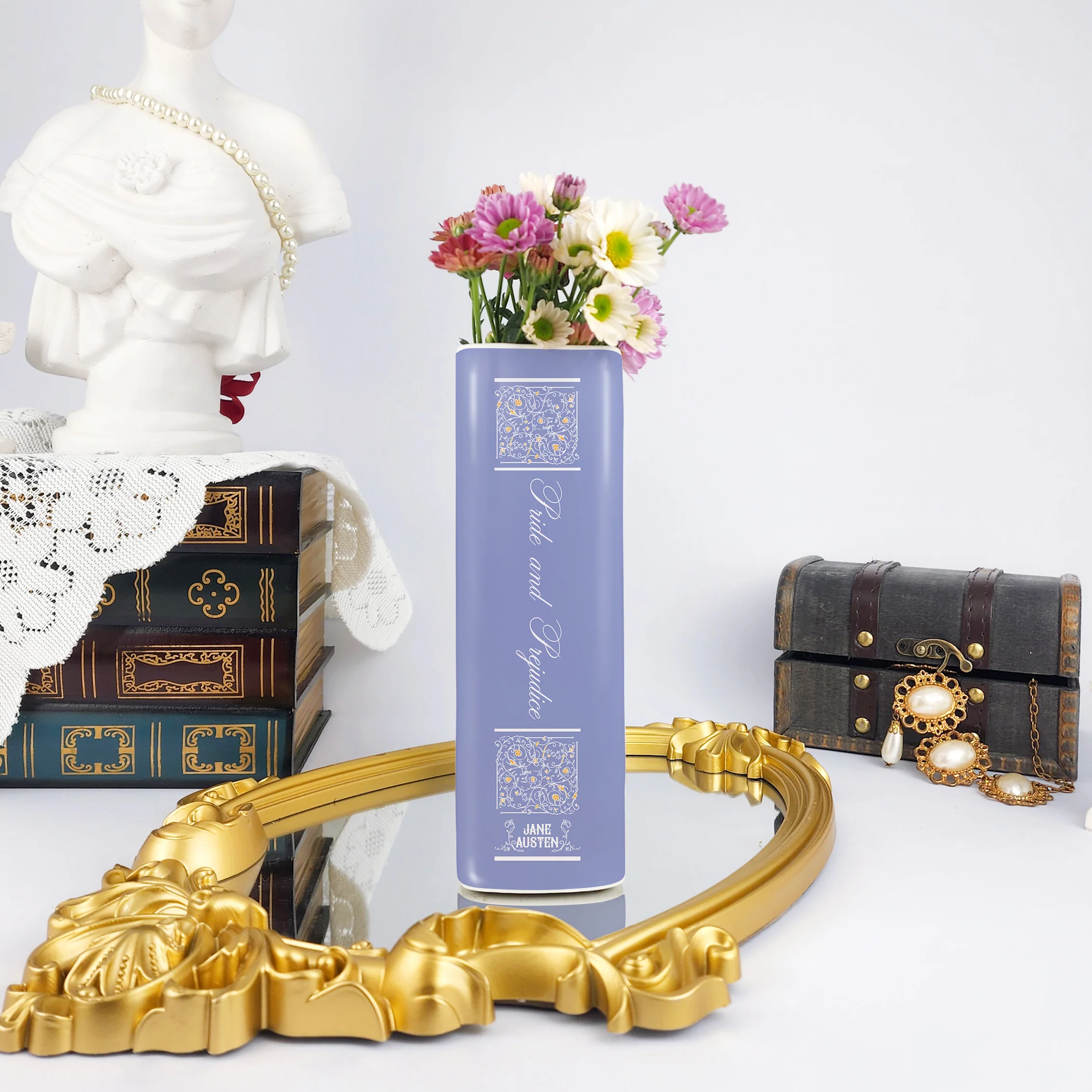 Pride and Prejudice Ceramic Book Vase - II - Large - Image 4