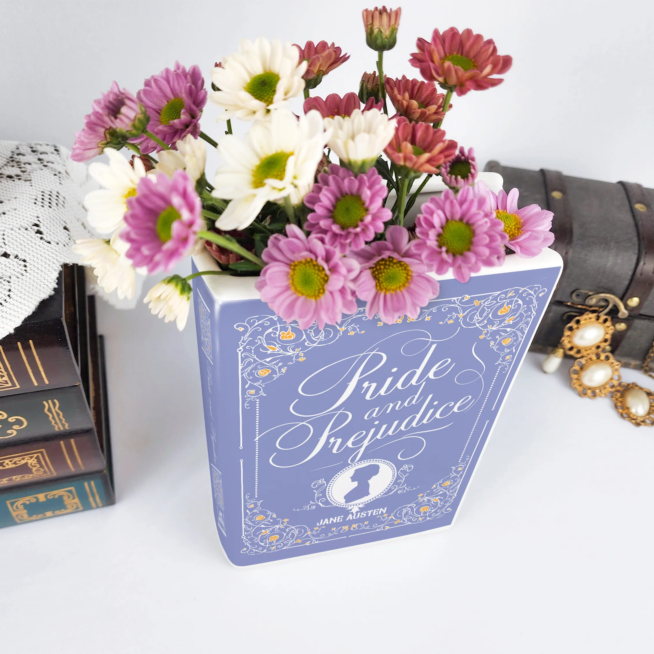 Pride and Prejudice Ceramic Book Vase - II - Large - Image 5