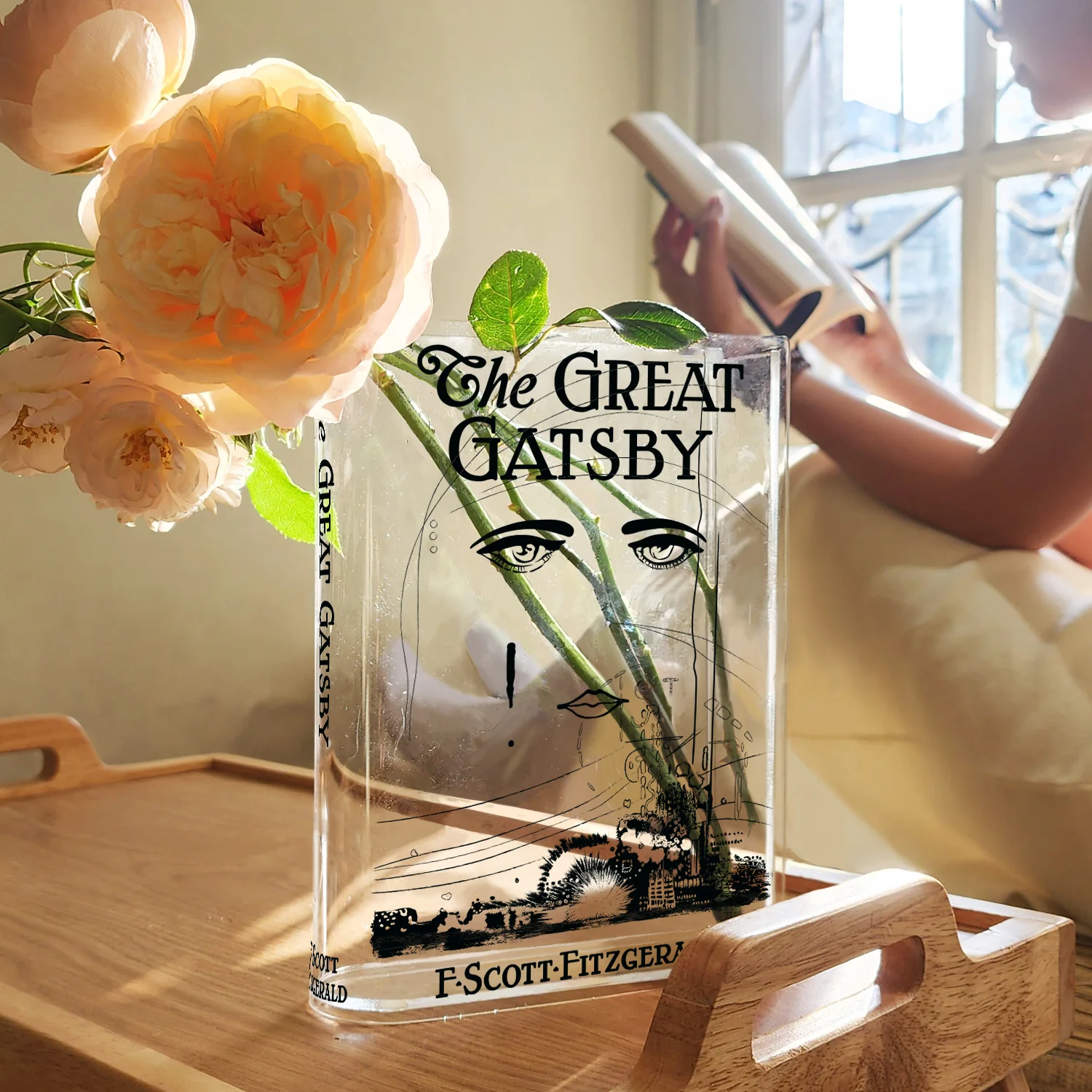 The Great Gatsby Acrylic Book Vase - Black - Image 4