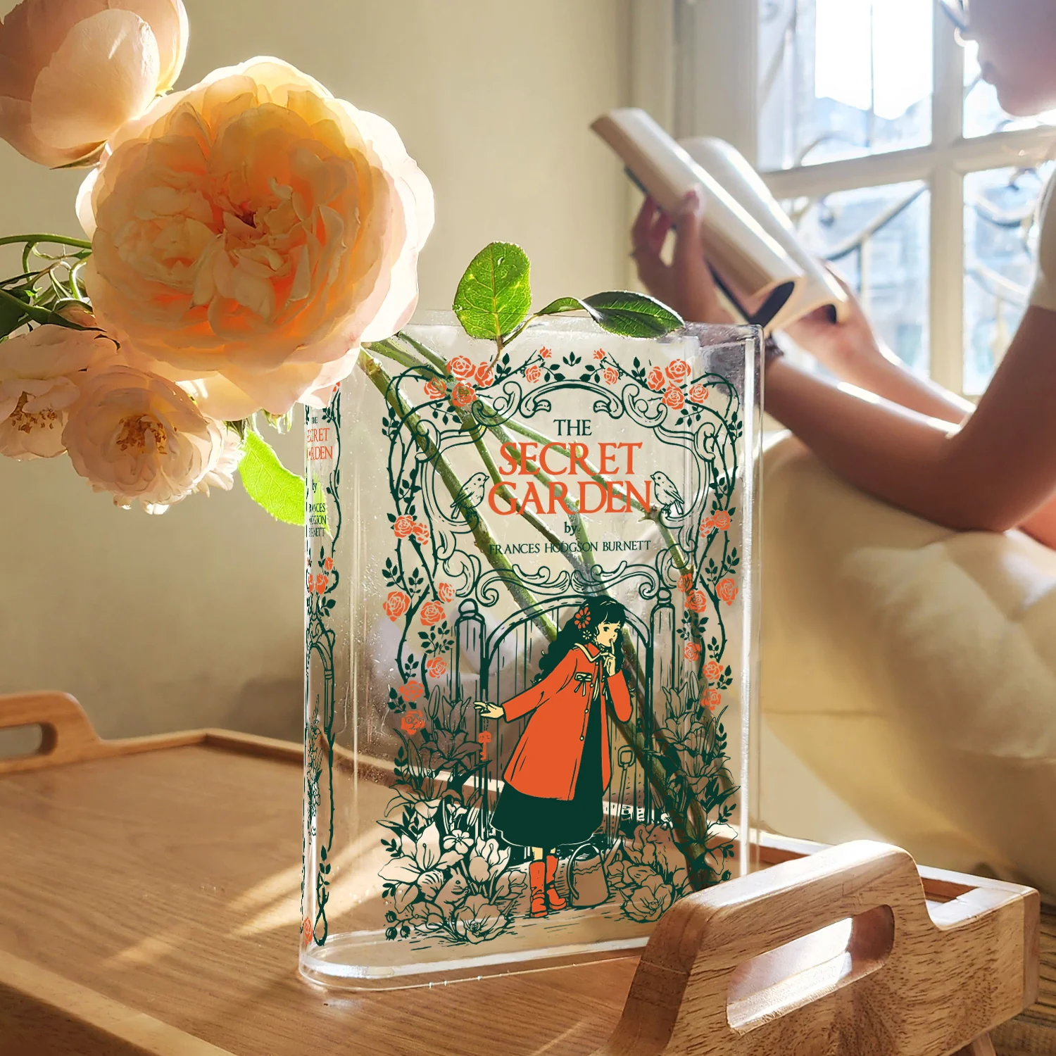The Secret Garden Acrylic Book Vase - Black Hair - Image 4